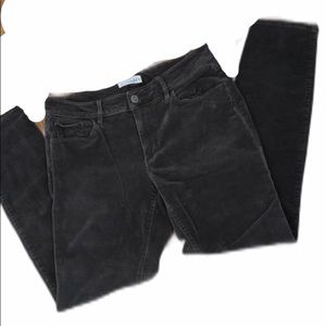 LOFT Curvy Skinny Pants Dark Gray Cords